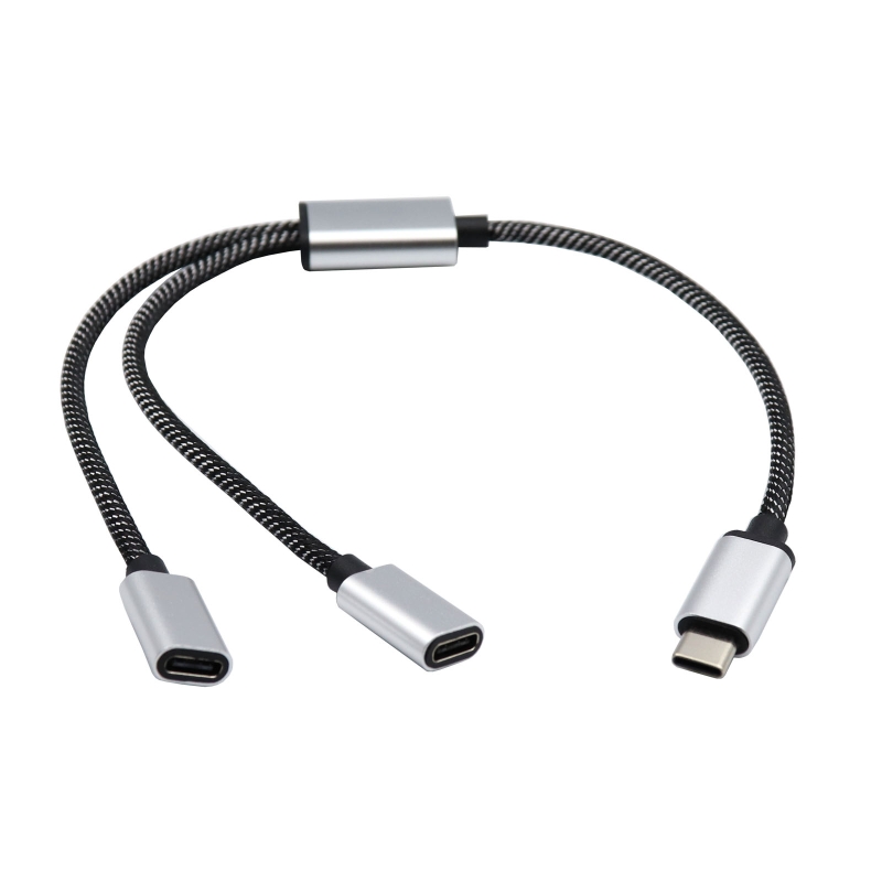 USB C Male to Double USB C Female Splitter Cord Converter Multiple Hubs USB C Port Hub Charger Power Split Adapter. 