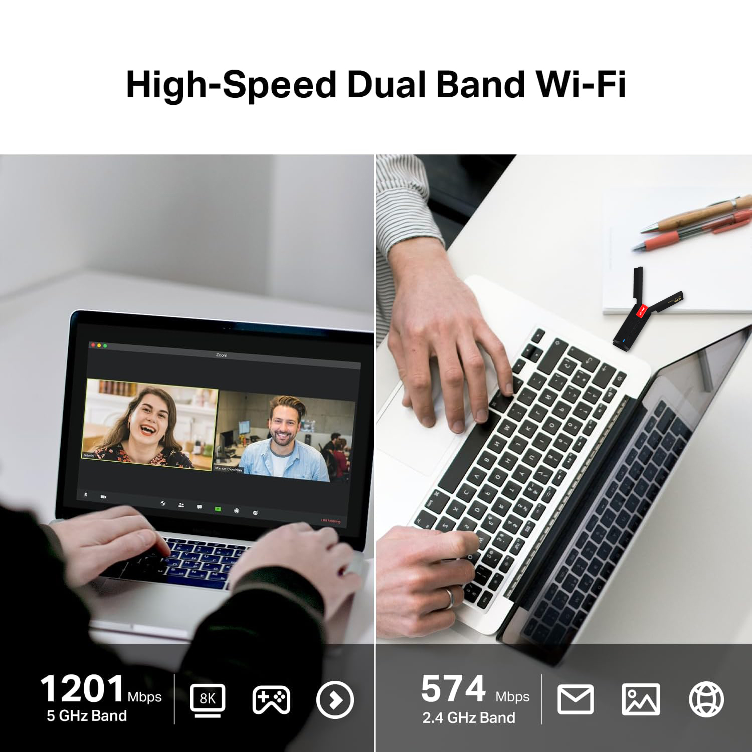 FENVI AX1800 WiFi 6 USB Adapter Dual Band 2.4G/5GHz Wireless Wi-Fi Dongle MT7921 Network Card USB 3.0 WiFi6 Adapter For Win10/11. 