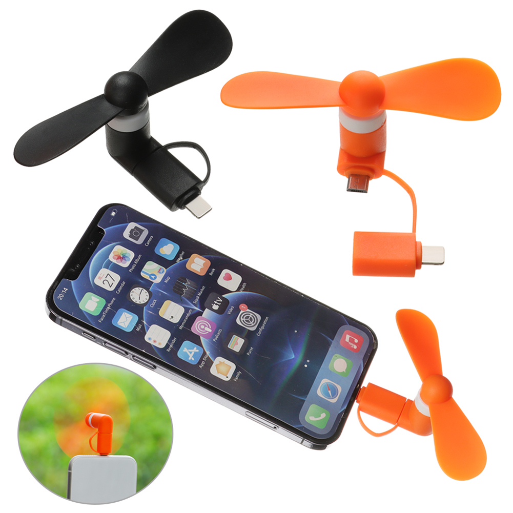 Portable Phone Fan 2 in 1 Type-C Small Mini Fan for Mobile Phone. 