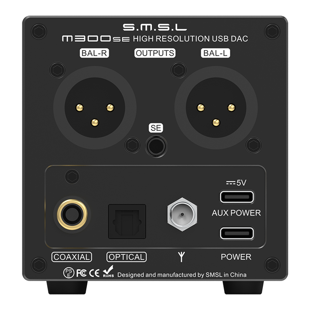 SMSL M300SE Upgraded Audio DAC Headphone AMP MQA CS43131*2 Blutetooth True Balanced XLR 6.35/4.4mm XU316 DSD256 Remote Control. 