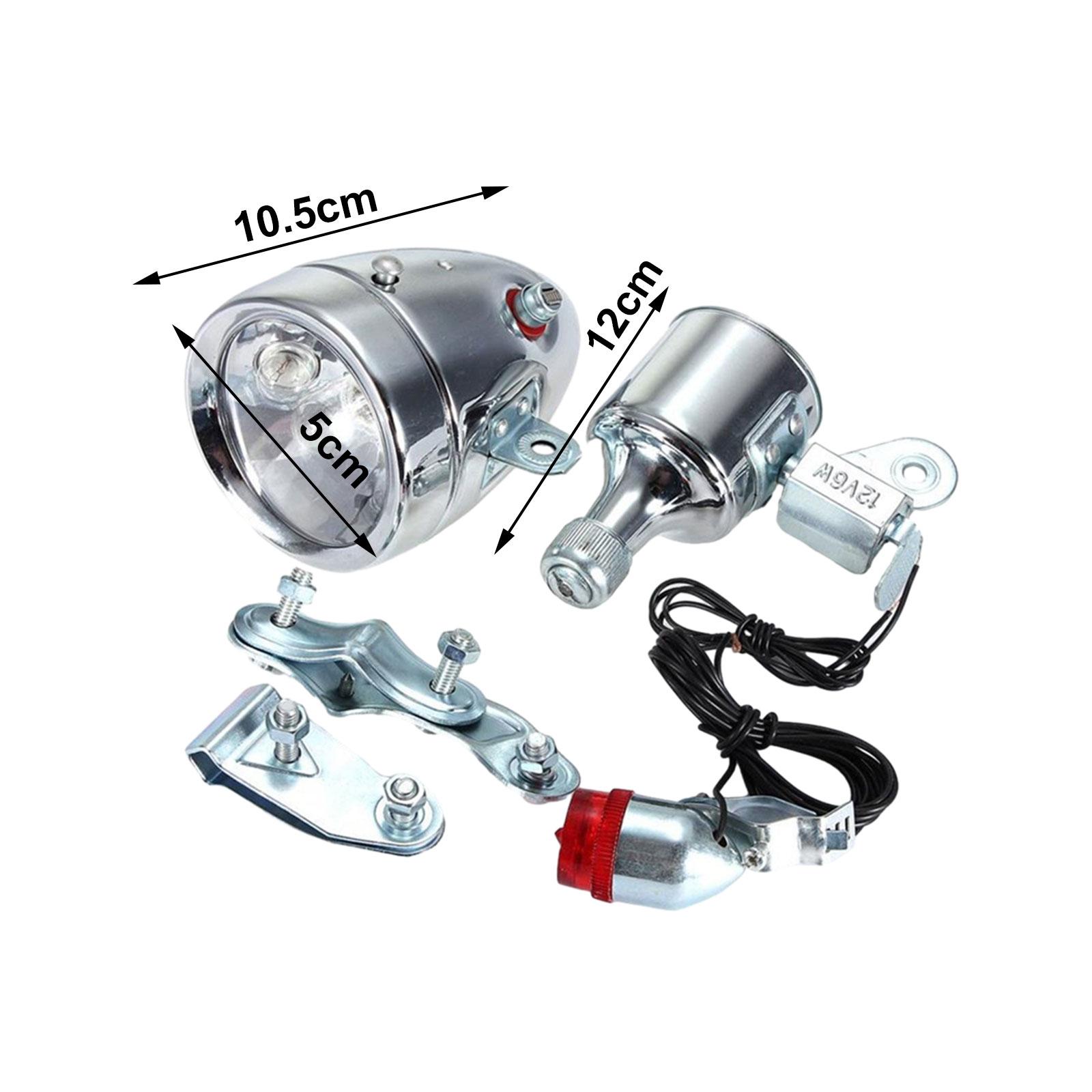Dynamo Bicycle Light Set Safe Easy Installation Motorized Friction Generator. 