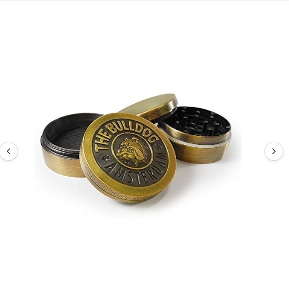Best Tobacco, Herb and Spices Grinder for Weed and dry herbs,With Pollen, Kief Catcher. Bulldog Design by Kozo Grinders. 4 Piece Metal Zinc Alloy.. 