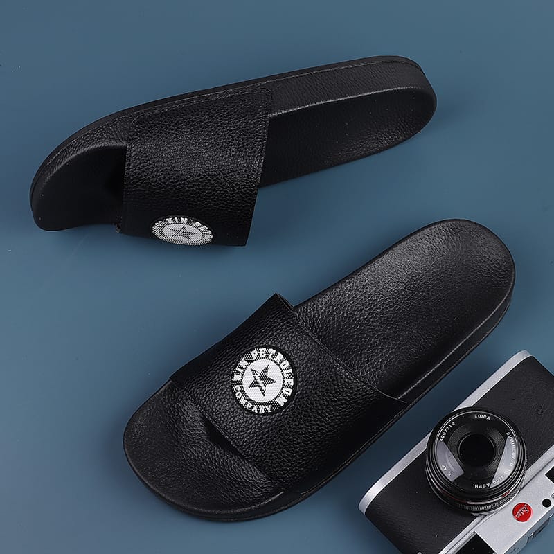 Indispensable-Quality Black And White Color KIN PETROLEUM Lightweight Slide Slipper For Men S27. 