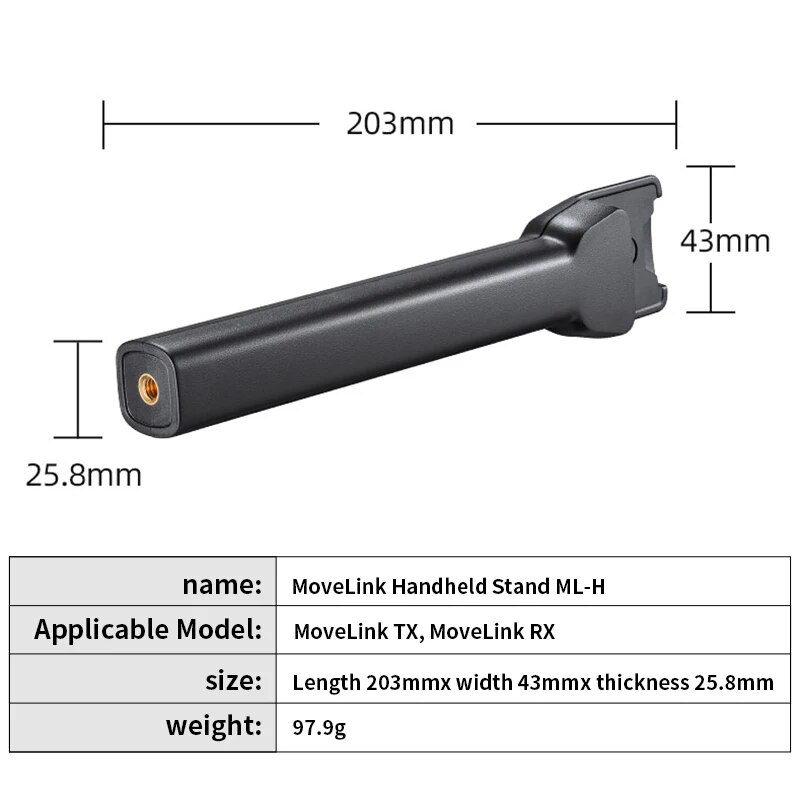 Godox Movelink ML-H Wireless Microphone Handheld Stand Handle Grip Bracket for Godox MoveLink M1/M2/UC1 Professional Microphone. 