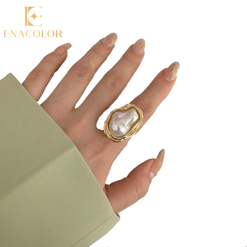 Irregular Pearl Open Rings of Elegant Women for Girls - New Adjustable - 311695770