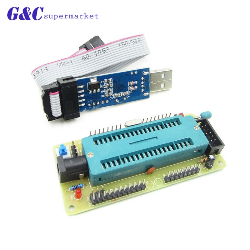 【happy one】AVR ATMEGA16 Minimum System Board ATmega32 Development Board + USB ISP USBasp Programmer For ATMEL diy kit. 