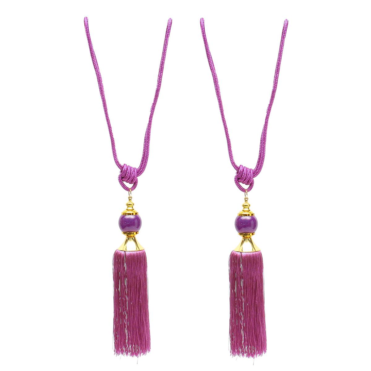 Glogal Collection 2x Curtain Tiebacks Elegant Tassel Rope Beaded