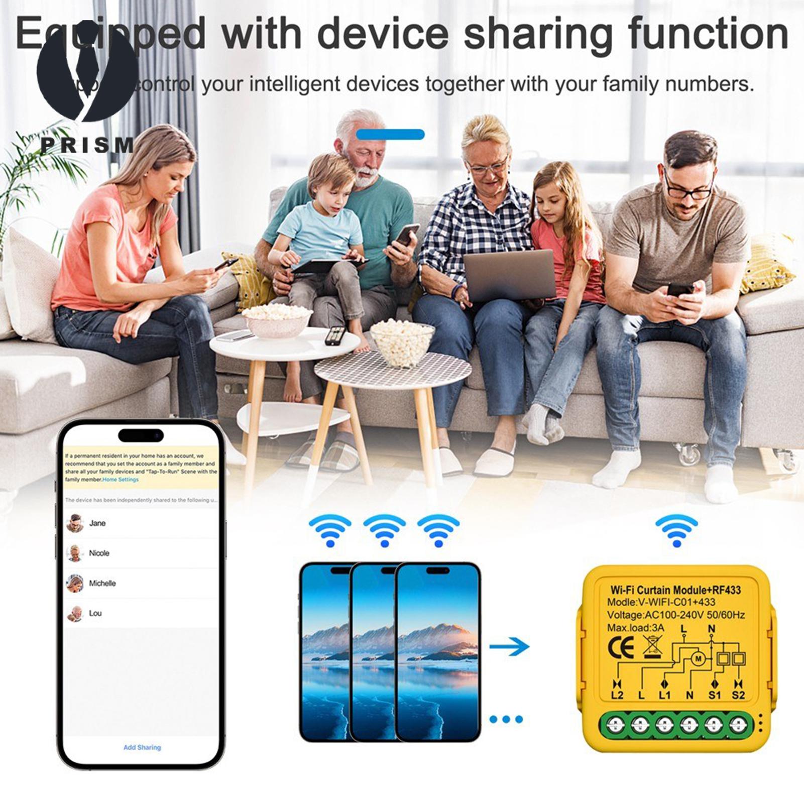 Prism Curtain Blinds Module Smart Wi-fi Zigbee Curtain Blinds Switch with Timer Voice Control Home Automation for Roller Shutter Motor Smart Switch. 