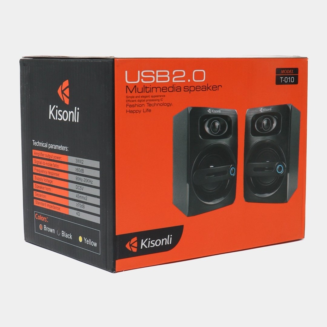 KISONLI T-010 USB 2.0 Stereo Speaker Promotional Stereo Desktop Computer Speakers - KISONLI T-010 USB 2.0 Stereo Speaker Promotional Stereo Desktop Computer Speakers buy online Bangladesh Gadget Corner