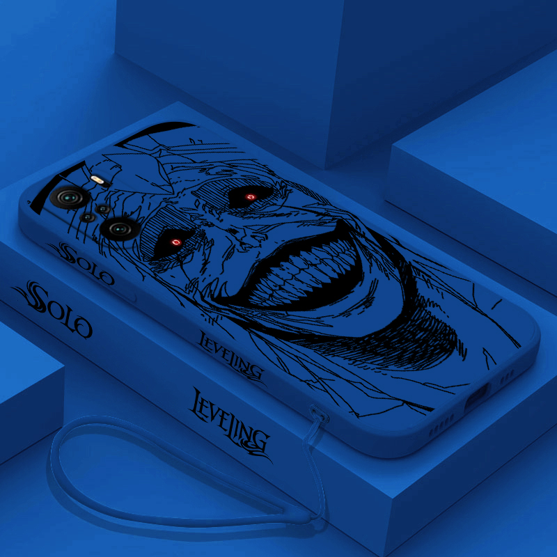 Solo Leveling Smiley For Xiaomi Redmi Note 13 12 12Pro 11 11S 11T 10S 10 Pro Plus 5G Liquid Left Rope Phone Case. 