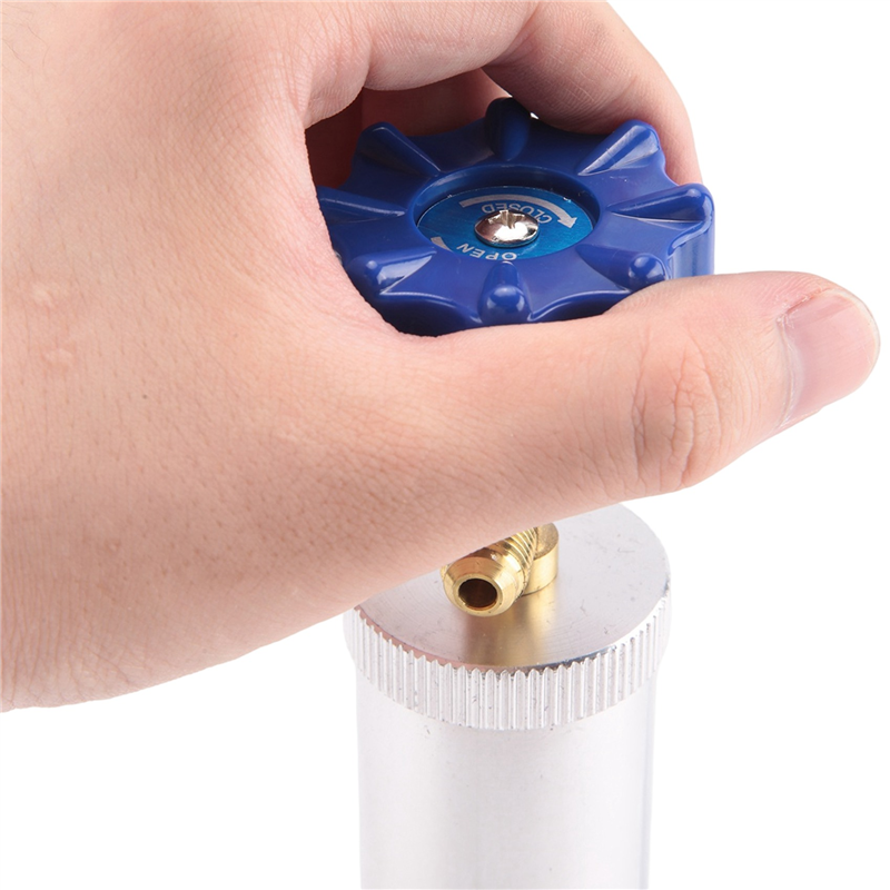 Air Conditioner A/C Oil Injector Tool with Gauge R12 R134A Adapter. 