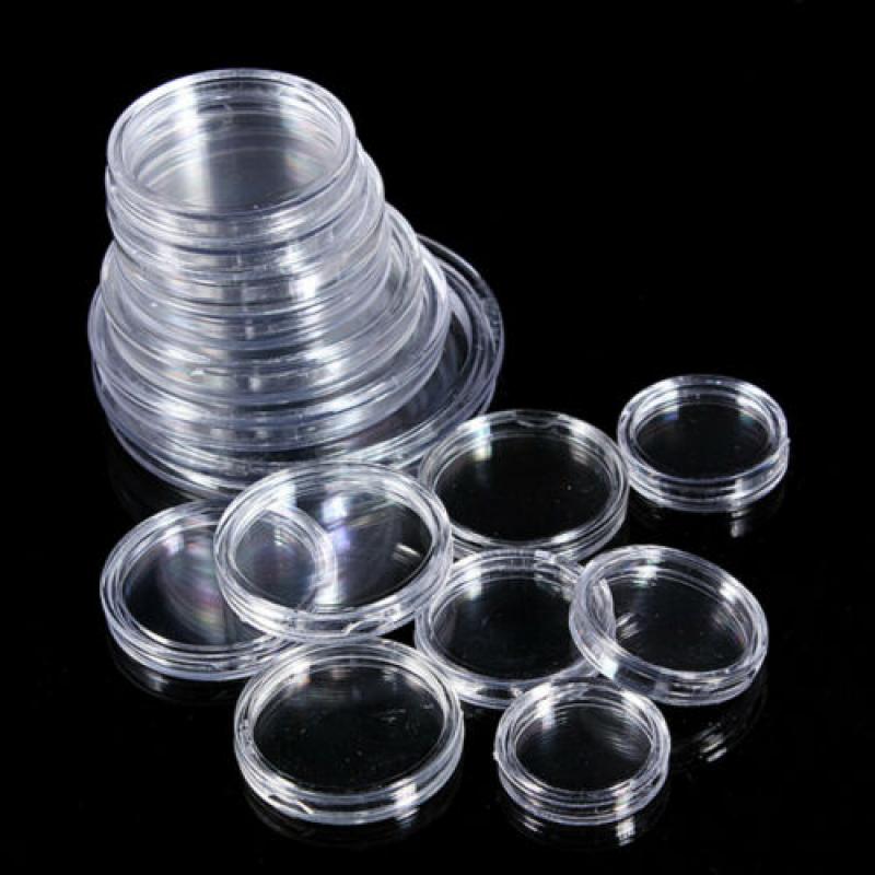 10/25pcs 21-38mm Transparent Plastic Coinning Holder Collecting Case for Coinnings Storage Capsules Protection Boxs Container. 