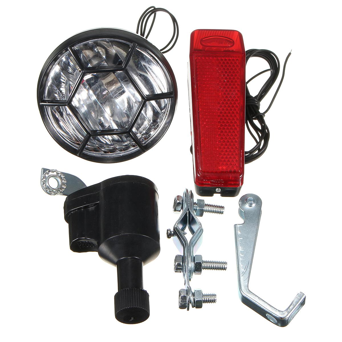 3W 6V Bicycle Motorized Bike Friction Generator Dynamo Head Light Taillight NEW -