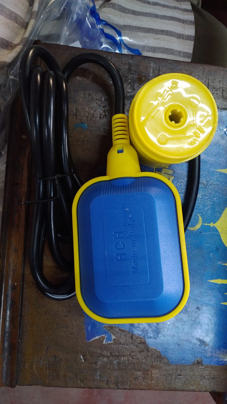 Water Float Made in italy - Float Switch Fluid Water Level Sensor Controller For Water Pump/Motor With Weight & Cable. 