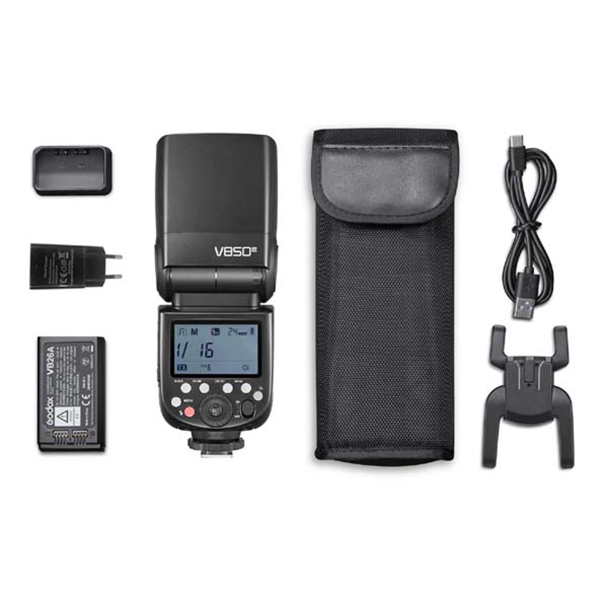 Godox V850III 2.4G Wireless Camera Flash Speedlite On-camera Transmitter/ Receiver Speedlight 1/8000s HSS GN60 with 2600mAh Large Capacity Battery Replacement for Canon/ Nikon/ Sony/ Panasonic/ Olympus DSLR Cameras