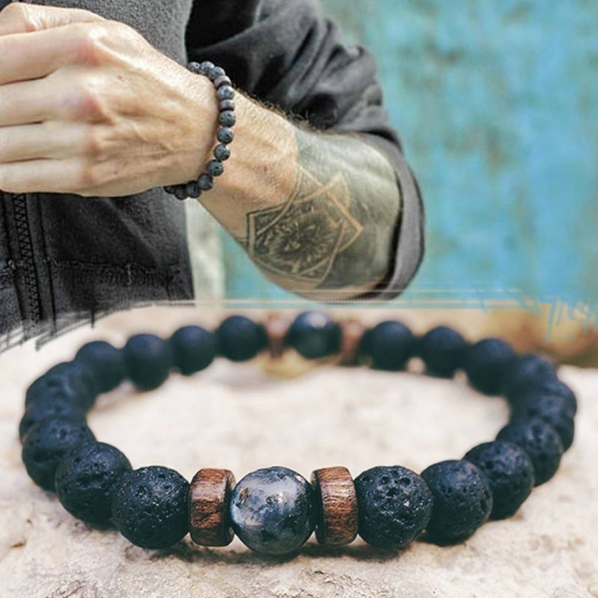 Understated -Natural Beads Stone Bracelet for Men | Express Your Style with Handcrafted Elegance and Natural Elements- Progressively Better