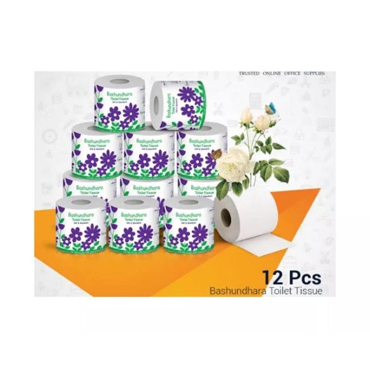 Bashundhara White Toilet Tissue Combo 12 Pieces - Toilet Tissue