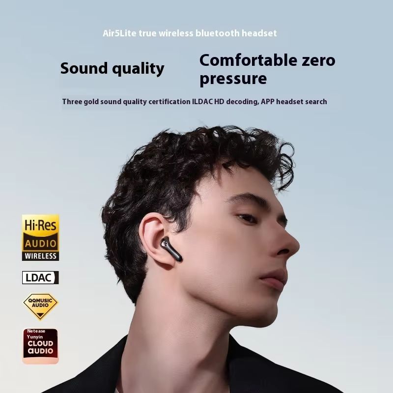 SoundPEATS Air5 Lite Wireless Earphones AI Noise Reduction Hi-Res SISA Spatial Sound Half In Ear Custom Gaming Earbud With 2Mics. 