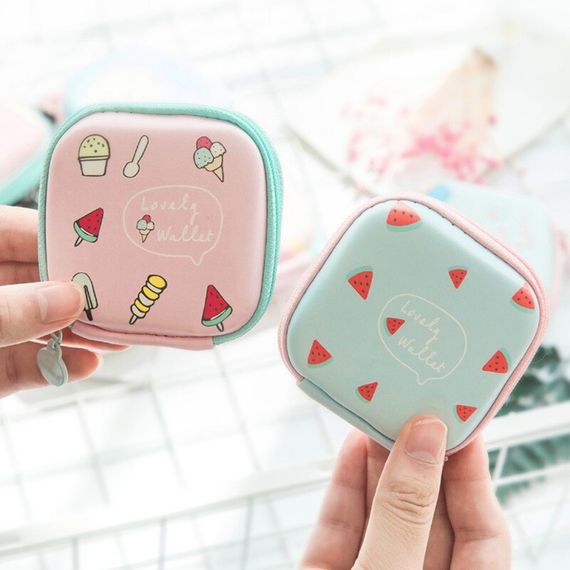 Cute Earphone Holder Case Storage Carrying Hard Bag Box Case for Earphone Cute Fruit Shell Card Carrying Storage Bag Random