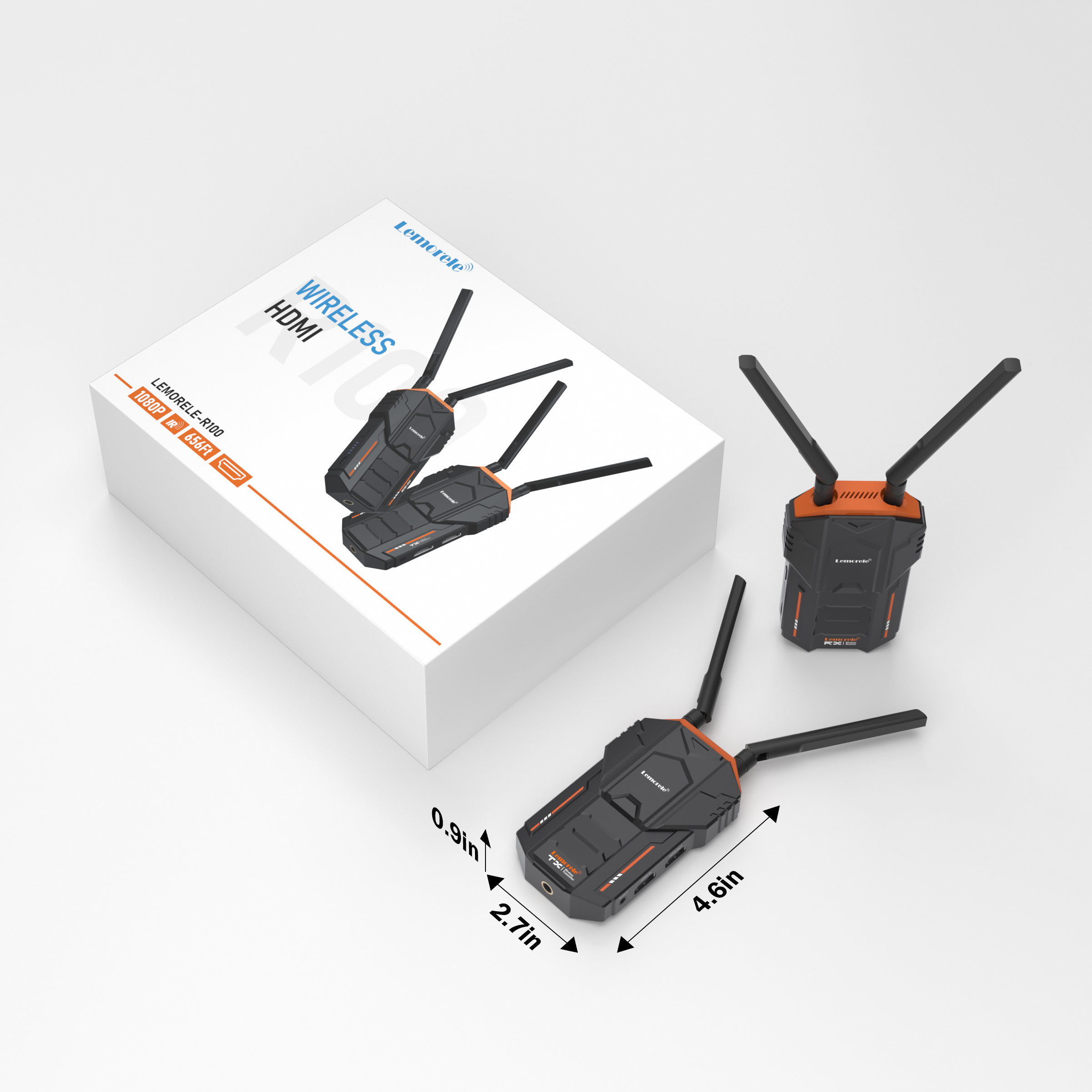 Lemorele Wireless Extender Kit 200M 5.8Ghz Wireless HDMI Transmitter and Receiver HDMI Extender Video For DSLR Camera Laptop PC. 