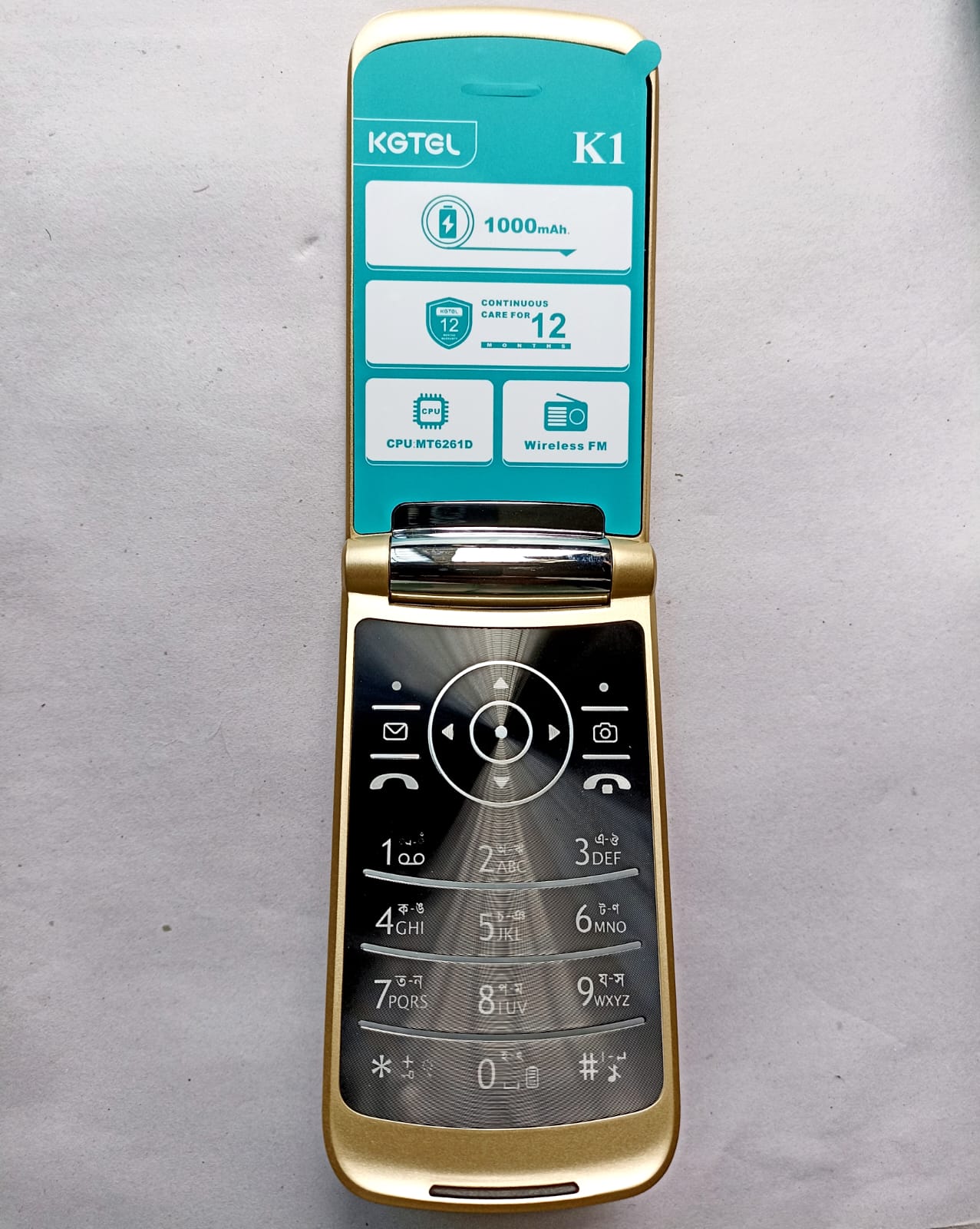Kgtel K1 Magic Voice  Dual Sim Standby 2.4inc Display 1000mAh Long Lasting Battary Folding Feature Mobile Phone. 
