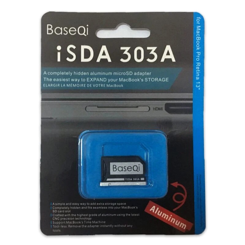 BaseQi for MacBook Pro 14inch 16inch Year2023/22/21 Microsd Card Adapter Completely Hidden Mac Pro Mini Drive. 