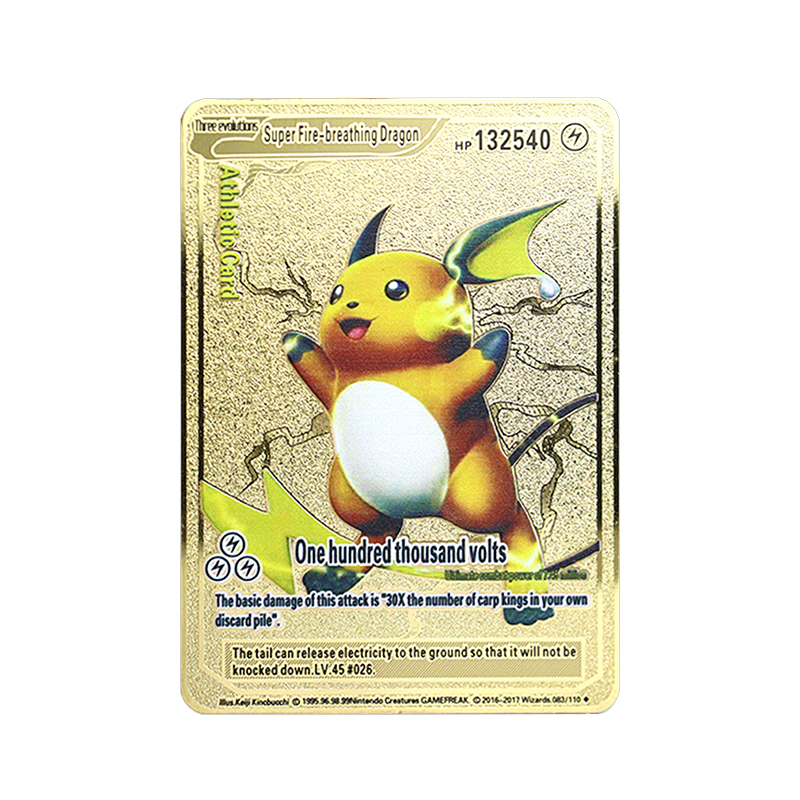 Pokemon 183200 High Mach HP Raichu English Japanese Spanish Metal Giant Card  Mewtwo PikachuGx Charizard Vmax Collection Card | Daraz.com.bd