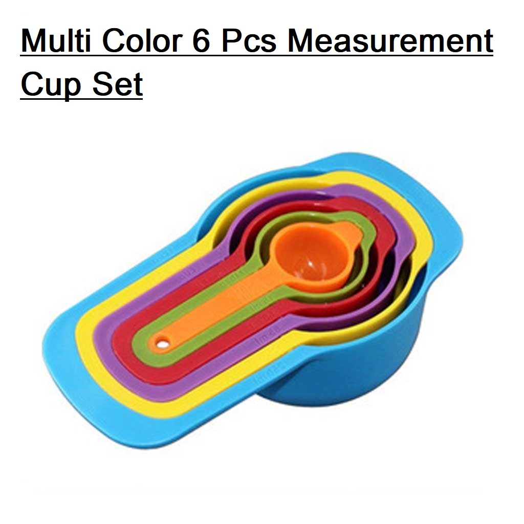 6Pcs SET Multi Color Measurement 6 Pcs Cup Set 7.5ml 15ml 60ml 85ml 125ml 250ml Plastic Kitchen Measurement Cup Set Measuring Tools & Scales. 