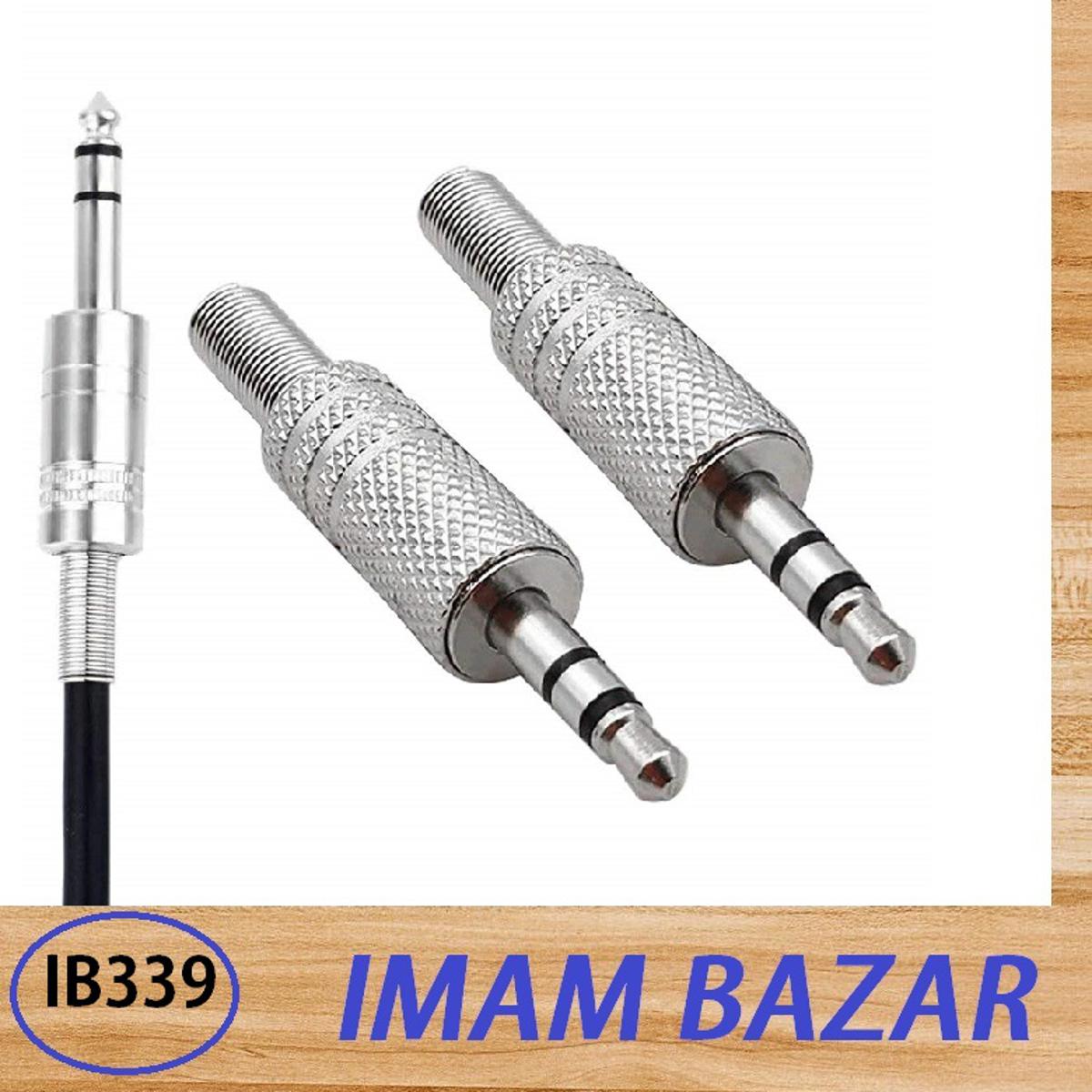 3.5mm Aux Connector Headphone Jack , 3 POLE , Metal Audio jack For Computer Speaker, Mobile, Laptop, PC, Bluetooth speaker, Amplifier Pack of 2pcs