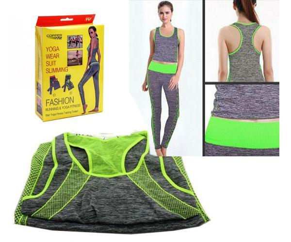 copper fit yoga wear suit slimming