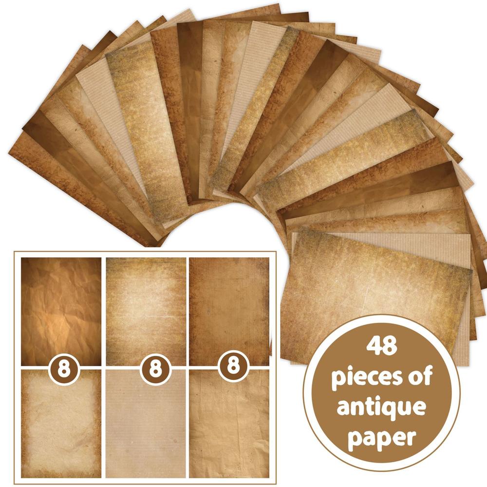 48 Sheets Vintage Paper Creative A4 Size High-Quality Letter Paper Smooth Texture Vintage Design Writing Paper for Invitations