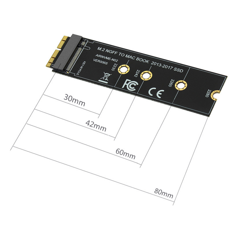 M. 2 NVME SSD Convert Adapter Card for MacBook Air Pro Retina 2013-2024 NVME/AHCI SSD Kit for A1465 A14 66 A1398 A1502. 