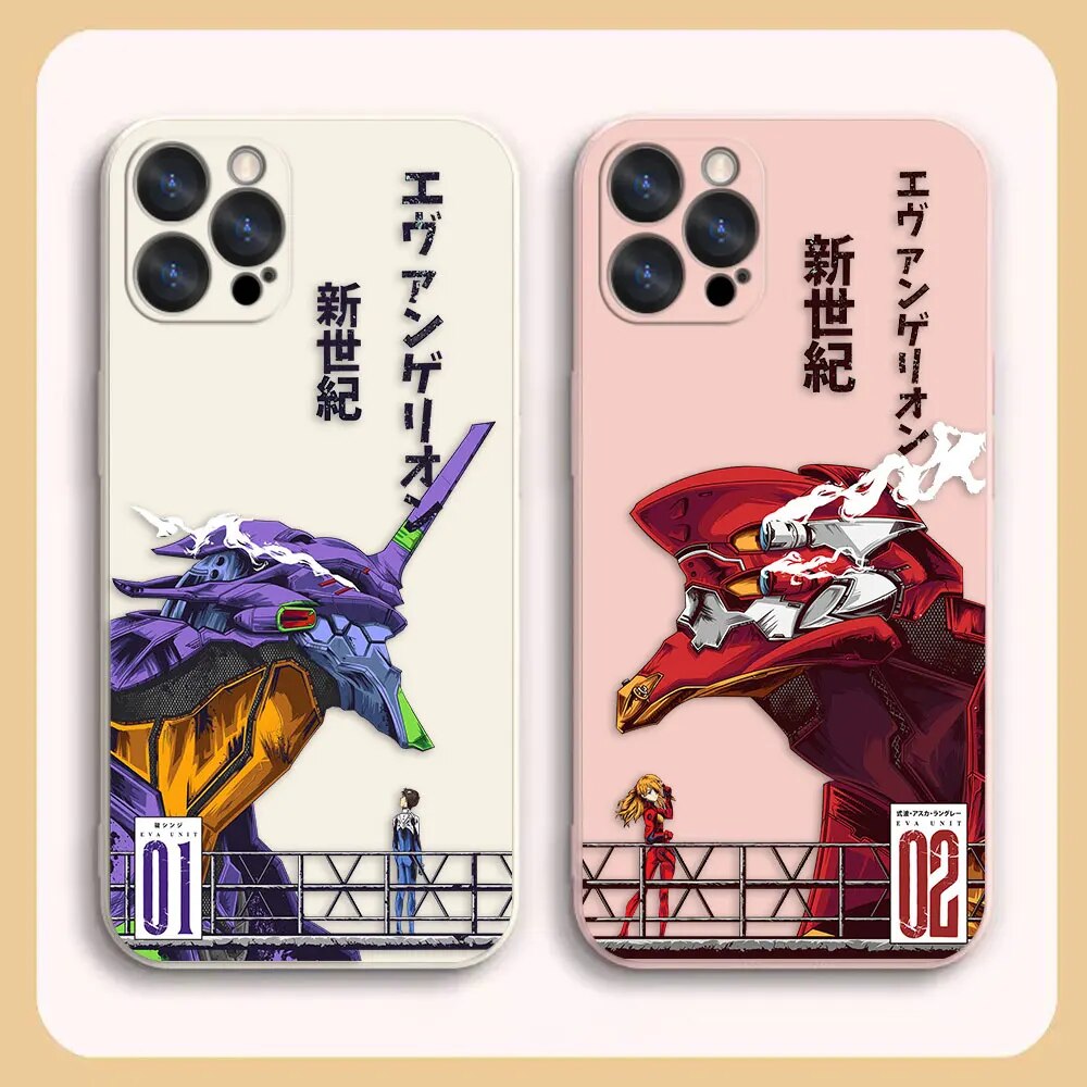 New E-Evangelion-n 002 Case For Apple iPhone 14 13 12 11 Pro XS Max Mini X XR SE 7 8 6 15 Plus Colour Shockproof Liquid Case