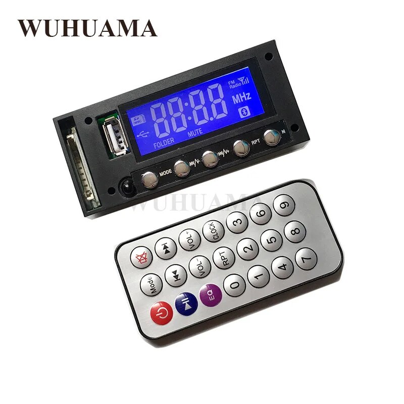 Bluetooth Car Stereo FM Radio MP3 Audio Player Module DC/AC 7/12/16V USB SD Mono Dot Matrix Blue LED Display Autoradio. 