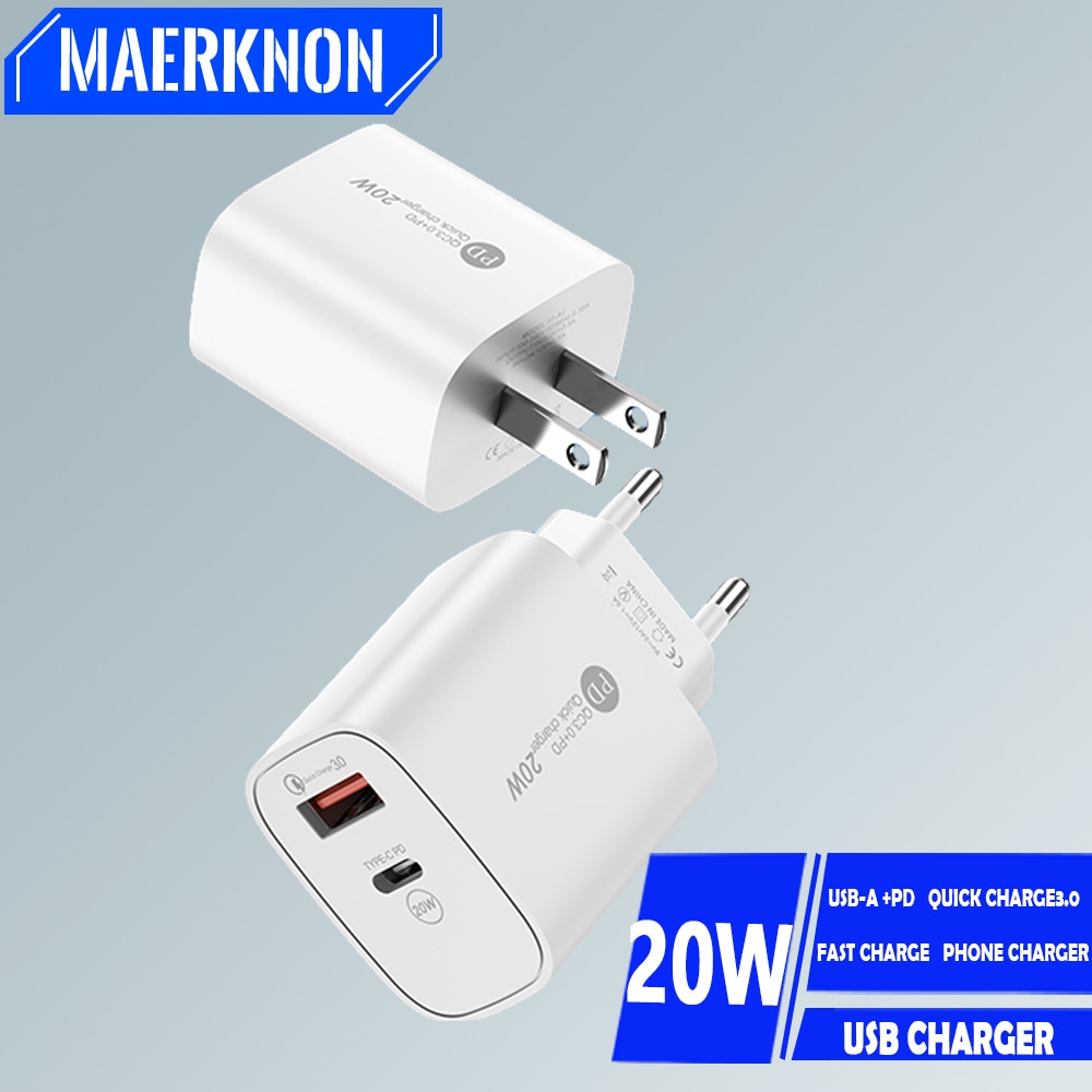 USB C Charger 20W Fast Charging Phone Charger Type C PD Wall Charger For iPhone 14 Samsung Xiaomi Quick Charge 3.0 Power Adapter