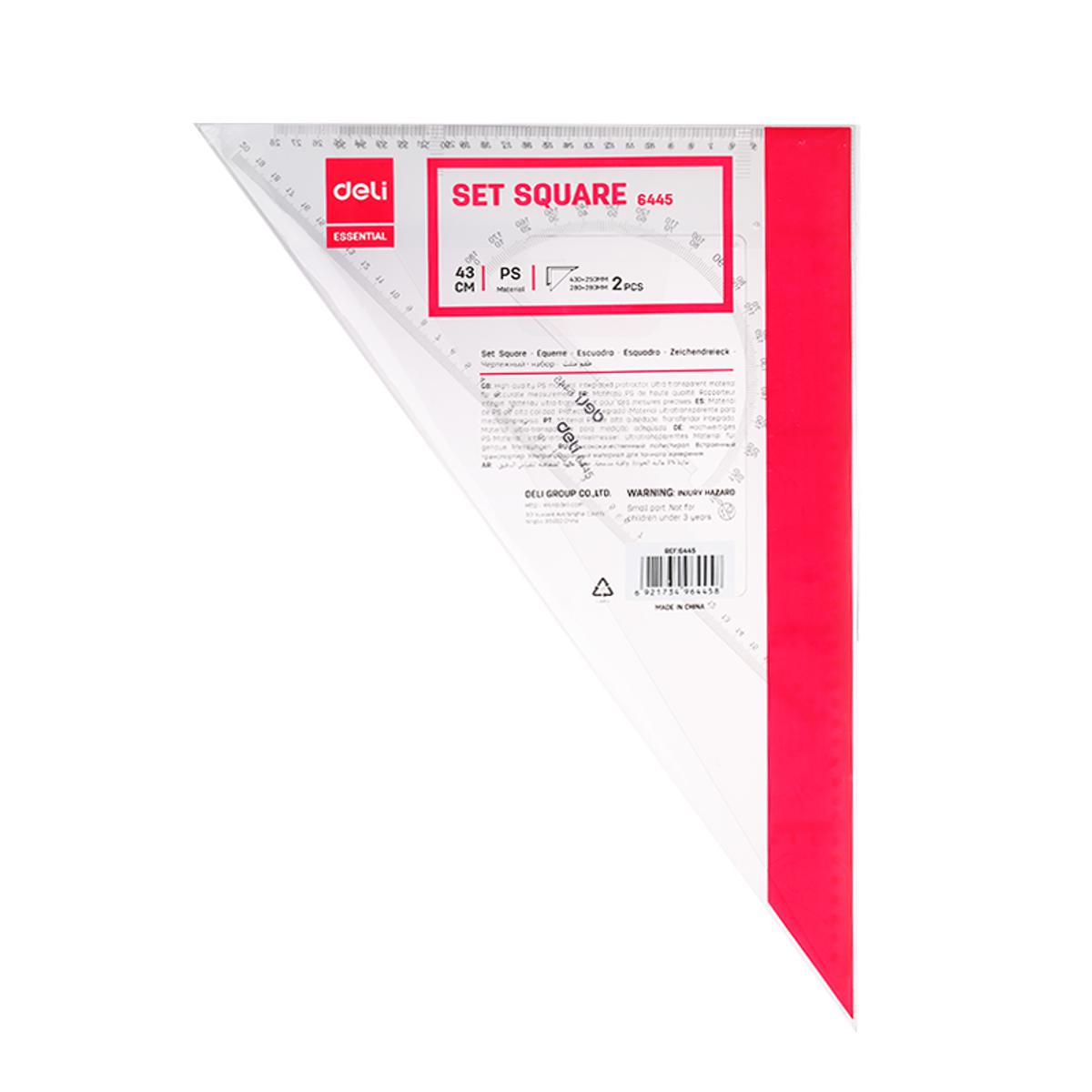 Deli 6445 Set Square 43 CM Two Sets Triangle Ruler
