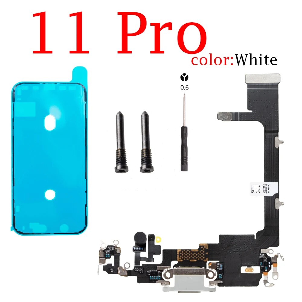 Charging Flex Cable For iPhone 11 Pro Max USB Plug Charger Port Dock Connector With Mic Headphone Audio Jack Flex Cable. 