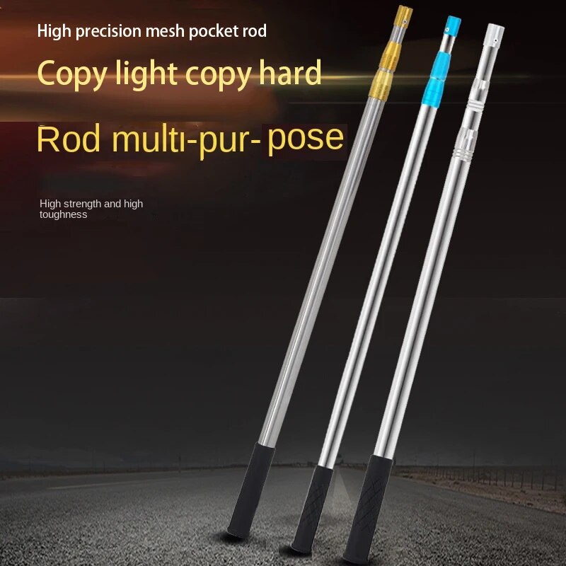 Stainless steel net bar can be positioned telescopic harpoon bar 1.5-7 meters fishing supplies Fishing Net Telescoping Handle