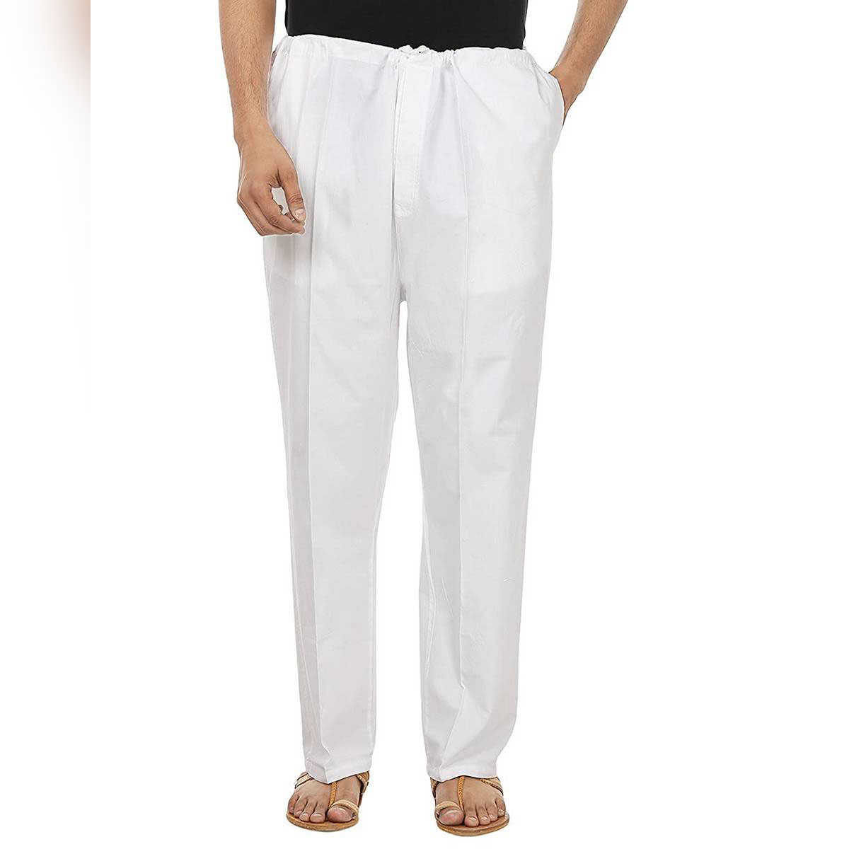 white cotton pj pants