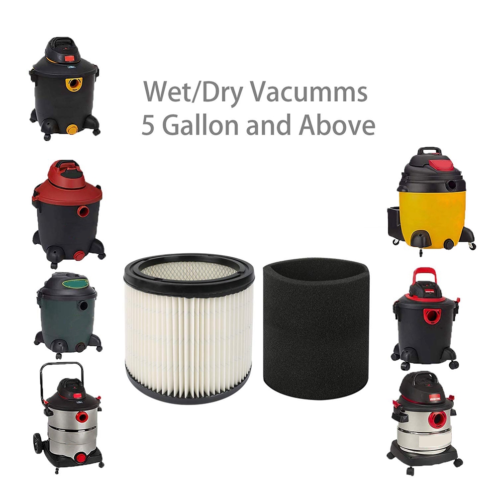 Filter & Foam Filter, Fits 5 Gallon and Up Wet Dry. 