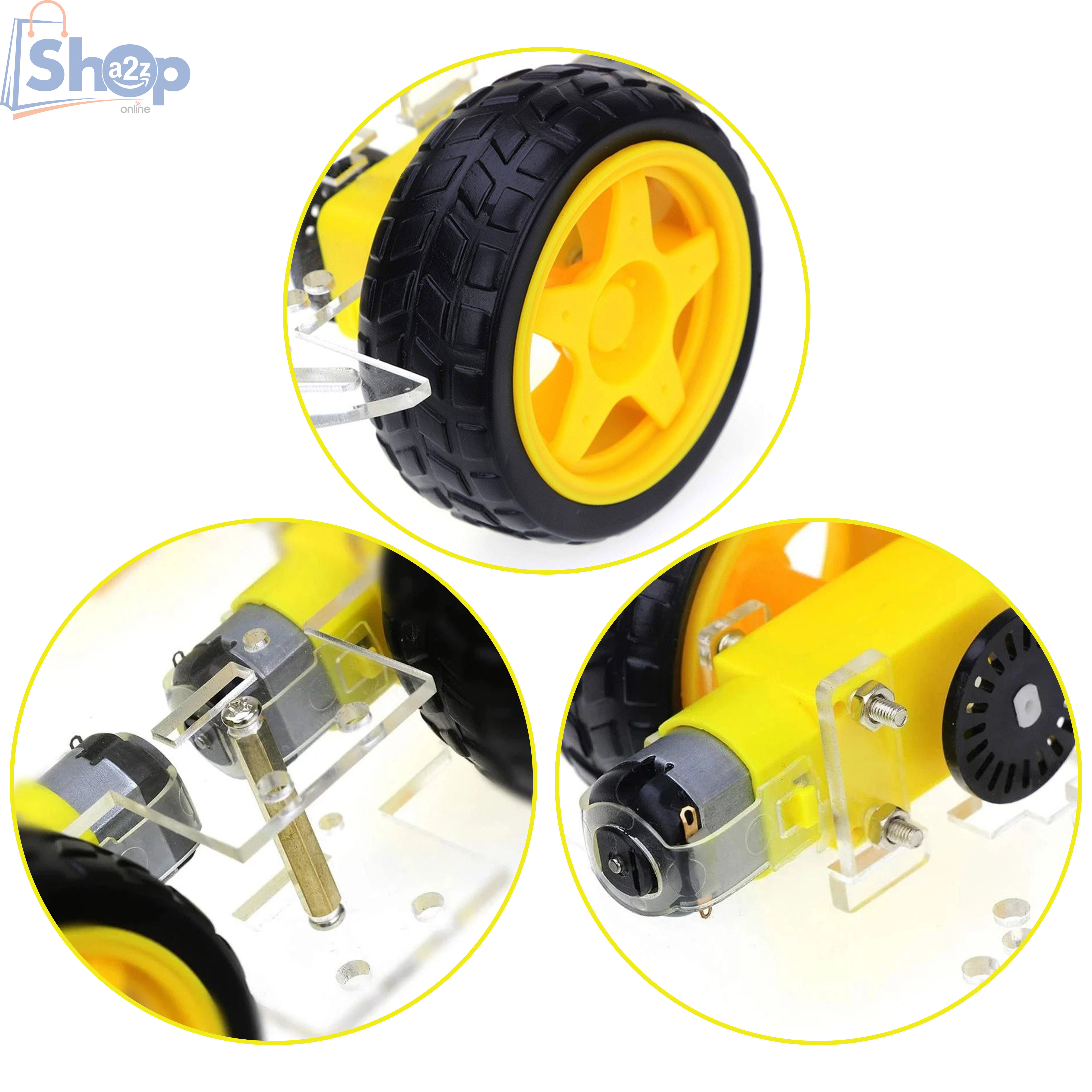 4 Wheel Drive (4WD) Smart Robot Car Transparent Acrylic Chassis Kit. 