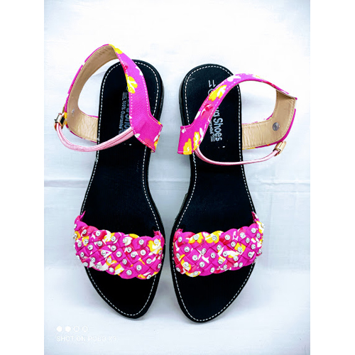 Ladies Flat Sandal with Belt in an 