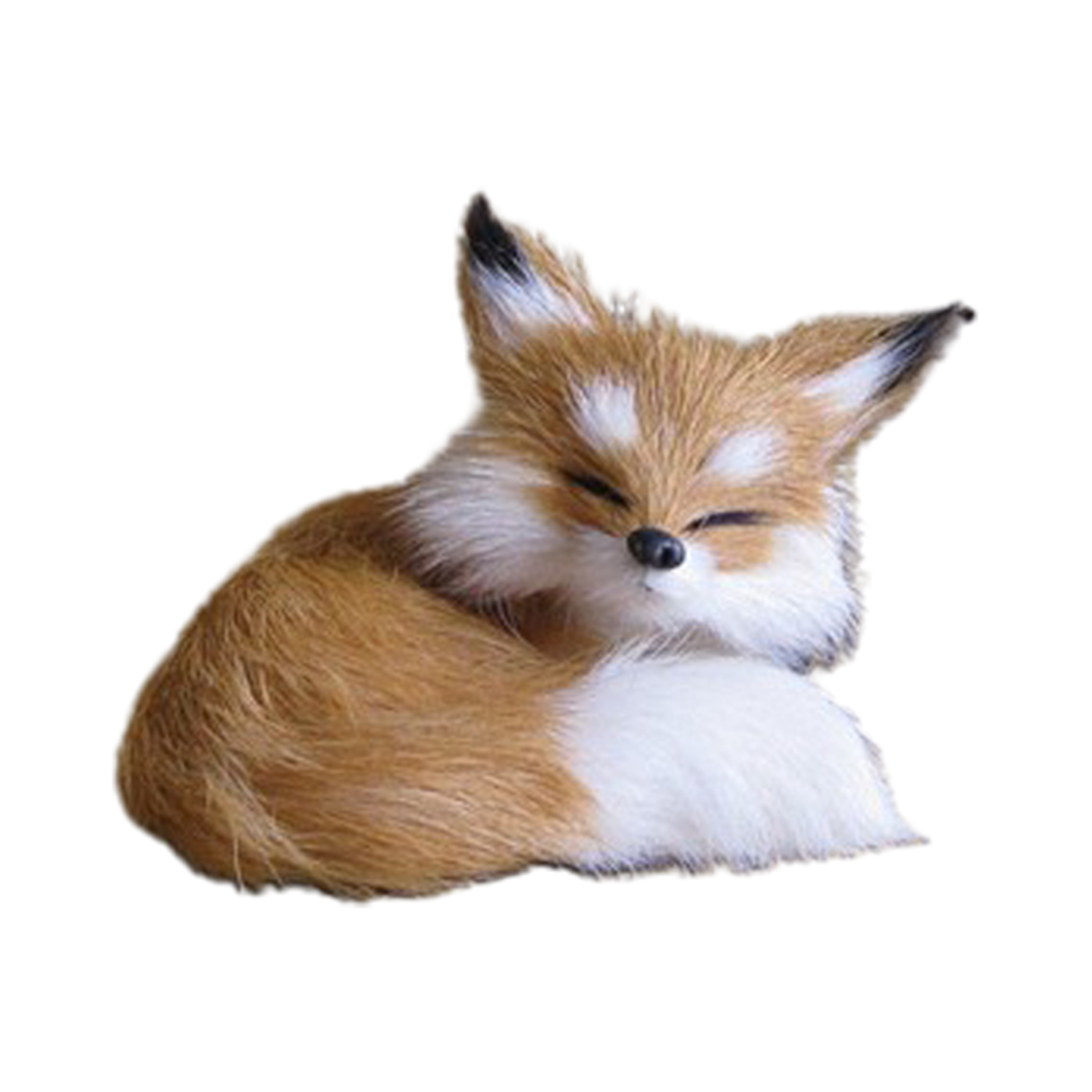 Plush Fox Model Easy Care Plastic Fleece Soft Simulation Brown Fox Toy. 
