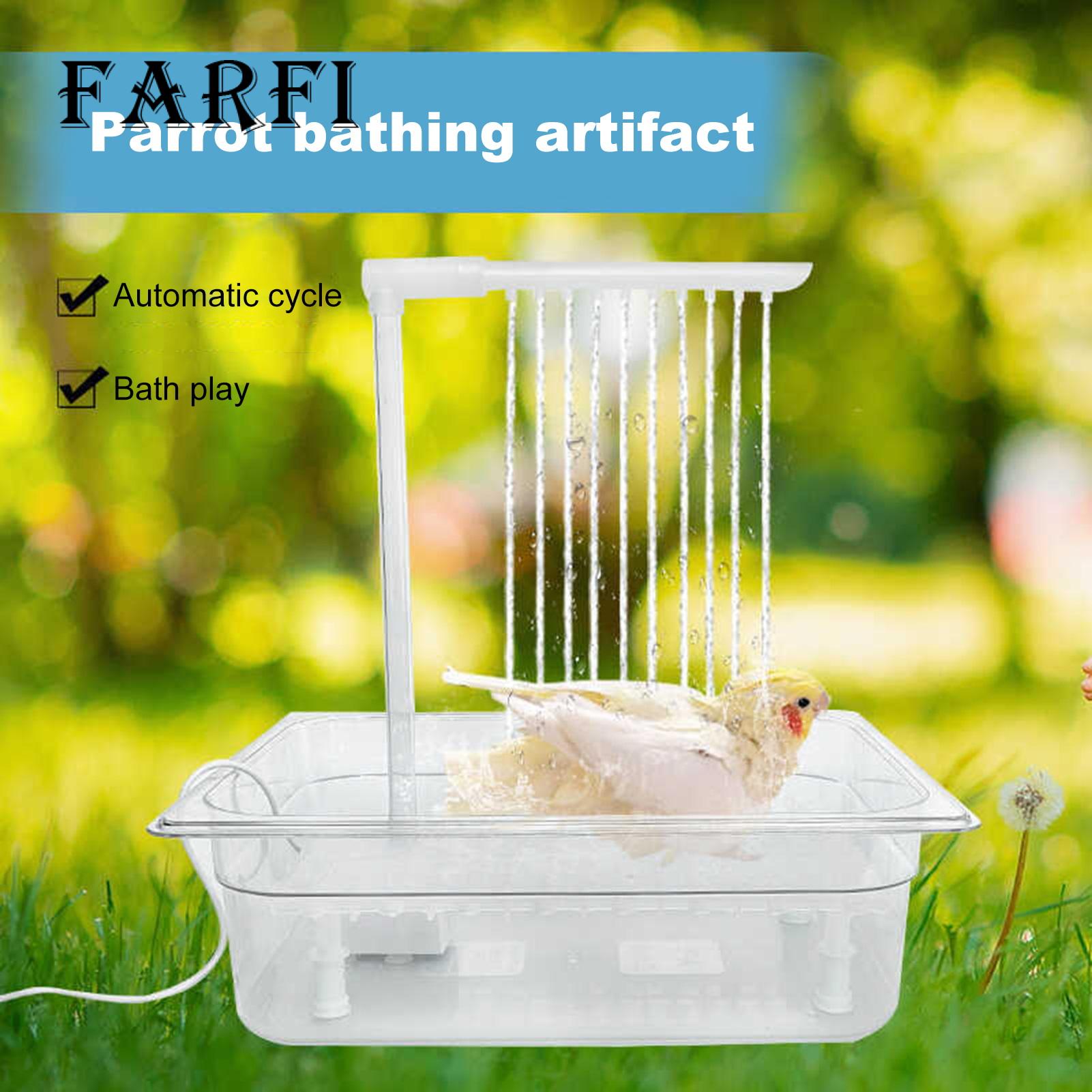 Automatic Bird Bath Usb Powered Bird Fountain with 10 Outlets for Small Birds Automatic Watering Filtering System for Cage or Bathhouse Bird Watering Shower System. 