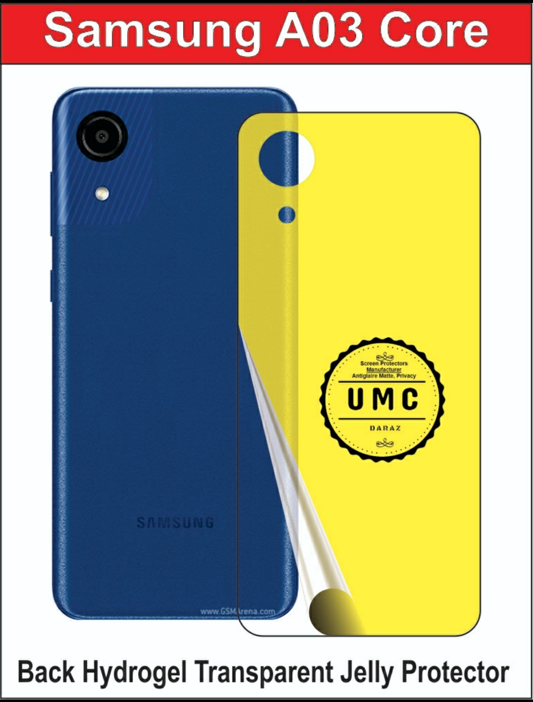 For Samsung Galaxy A03 / A03s / A03 Core Hydrogel Back Poly - Transparent. 