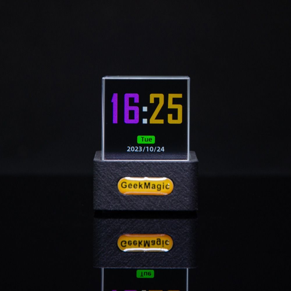 with GIF Animations Album GeekMagic GIFTV Smart Weather Station Crystal Cube Holographic Digital Clock Creative Gift. 