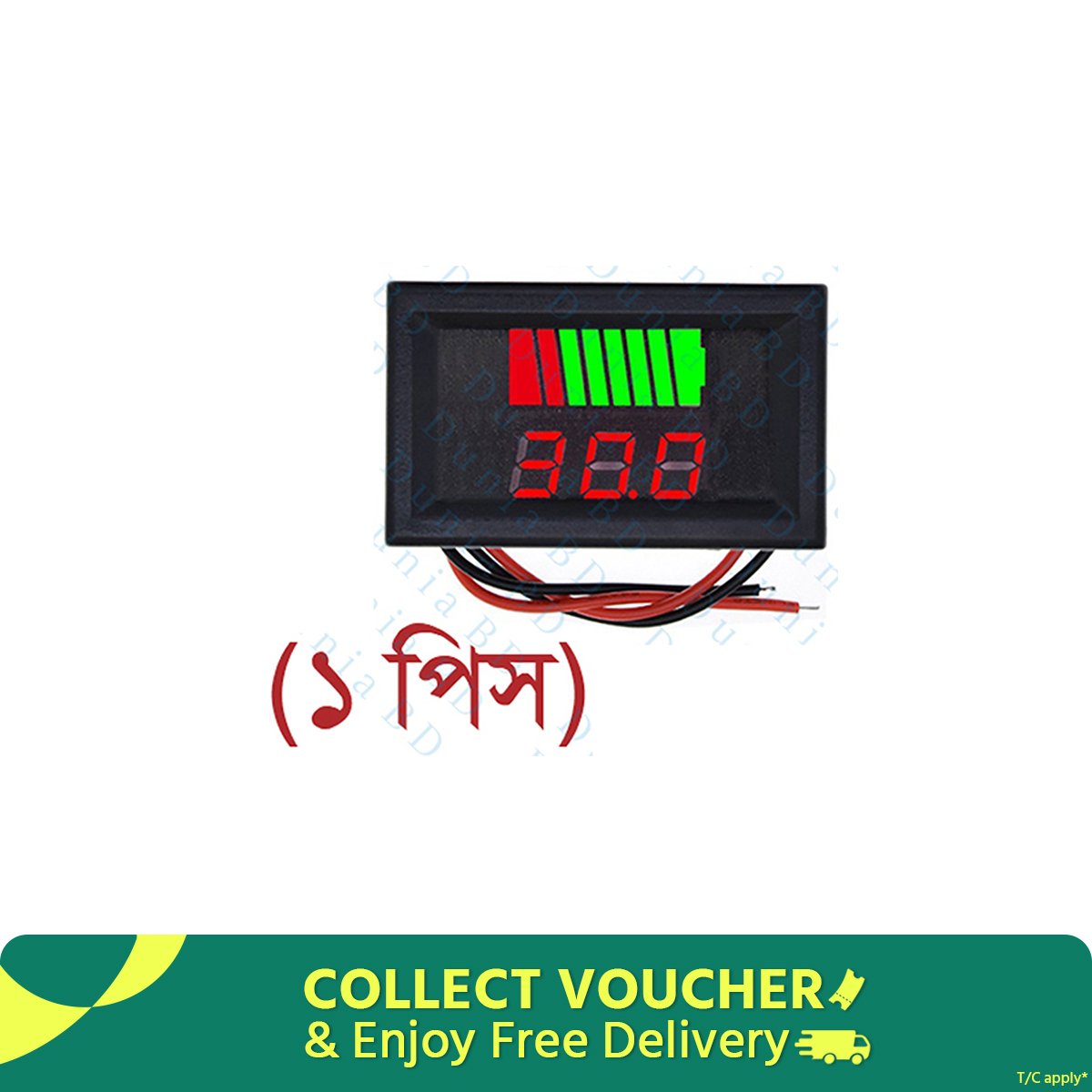 DC 12V-60V Battery Capacity Indicator ACID Lead-acid Lead Battery Charge Level LED Tester Red Digital Voltmeter. 