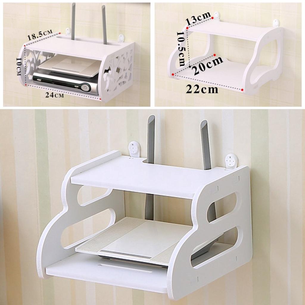 Wifi Router Stand Shelf Double Layer Wall Mounted Shelf Home decorator. 