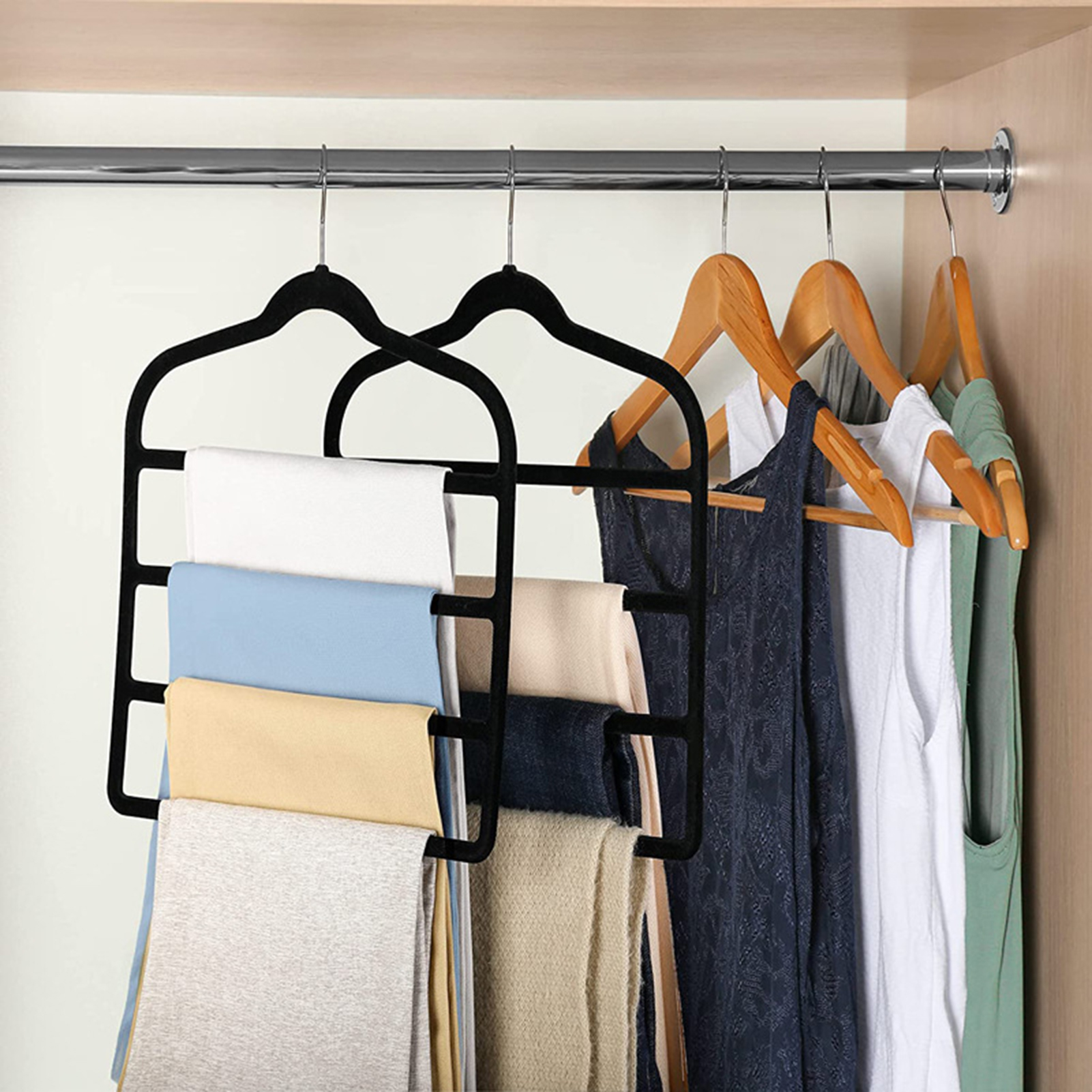 Pants Hanger Rk Spe-saving Multi-layer Trouser Hangers Non-slip Pants Storage Rk for Clots Jeans Scarves Towels Ideal for Home Clothing St s in Soutast Asia High-quality Pants Hangers. 