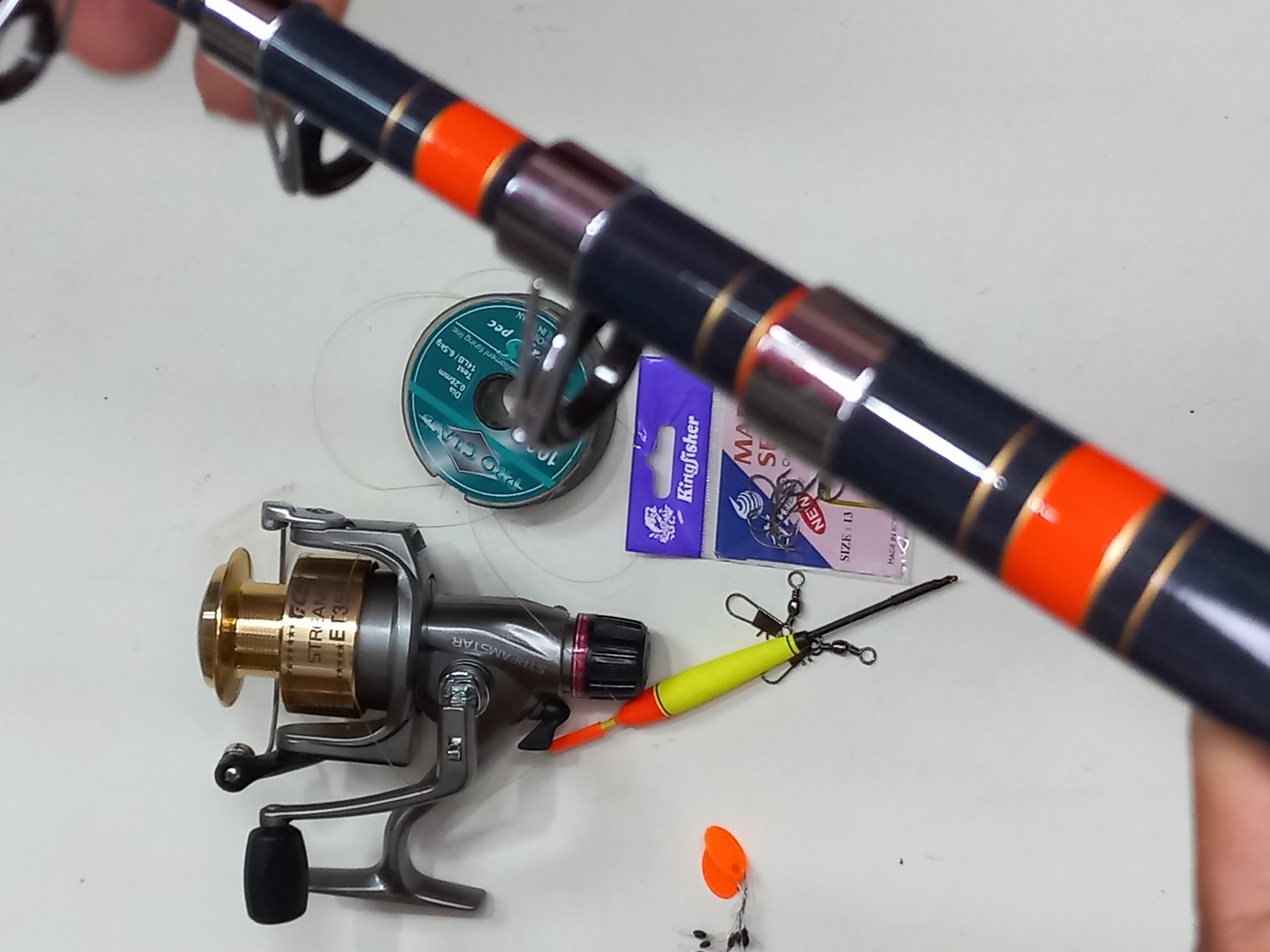 TELE PARTNER 2 Rod, TICA ET3550 series Reel, Pro Class line, hook, float, stopper & swivels Combo Sets. 